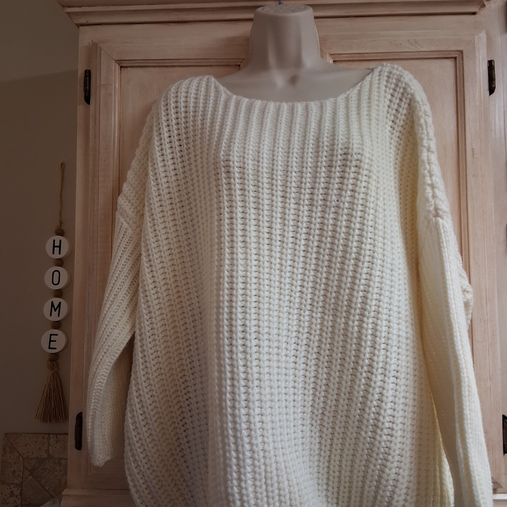 Pink Lily Cream Knit Sweater